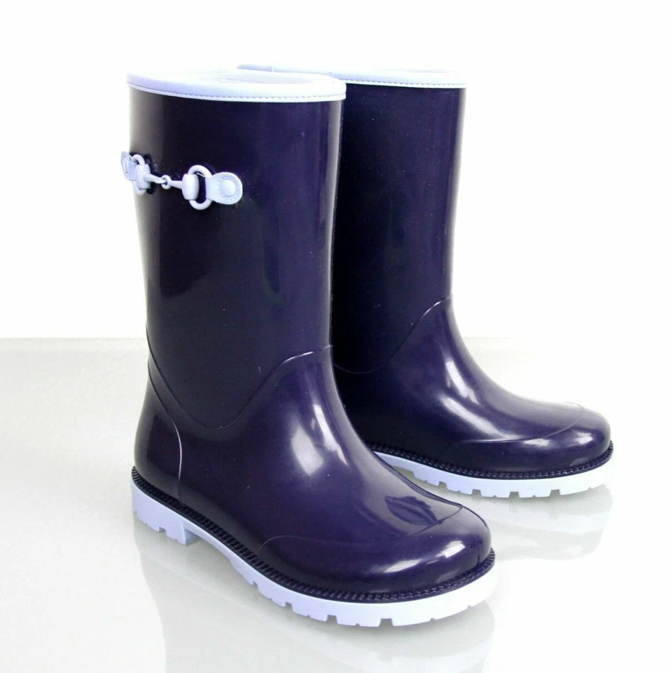 Gucci Niños Niños Azul Goma Bota de Lluvia con Horsebit 285287 4073 Foto 2 de 4