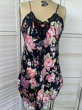 Vintage 90s Inner Most Satin Slip Dress Nightie Size Medium Floral Strappy