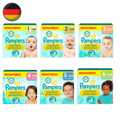 Pampers Windeln Premium Protection Größe 1,2,2,3,4,5,6 Newborn