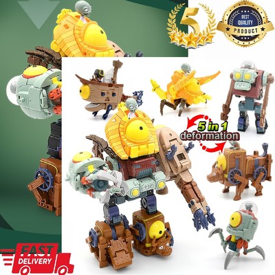 5 In 1 Plant Vs Zombies Action Figure BOSS Robot Plank Walker Toys Kids Gift New