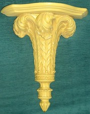 VINTAGE PLASTER WALL BRACKET THREE FEATHERS 12 1/2" TALL