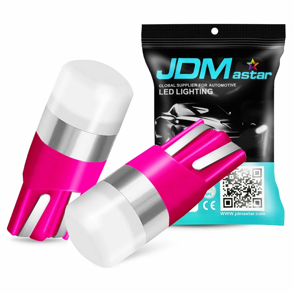 JDM ASTAR 4x T10 168 194 Car Interior Side Marker Map LED Light Bulbs Pink Color - Image 2 of 4