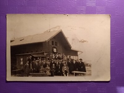 Old Photo Postcard Antique Women Men Cabin Garmisch Men Women Bavaria Old Photo Group