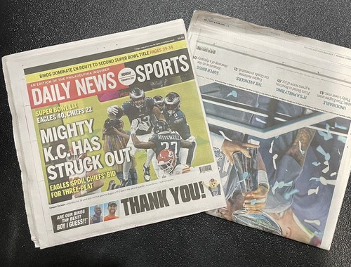 Eagles Super Bowl 59 Philadelphia Inquirer & Daily News 2/10/2025 Newspapers - Picture 2 of 2