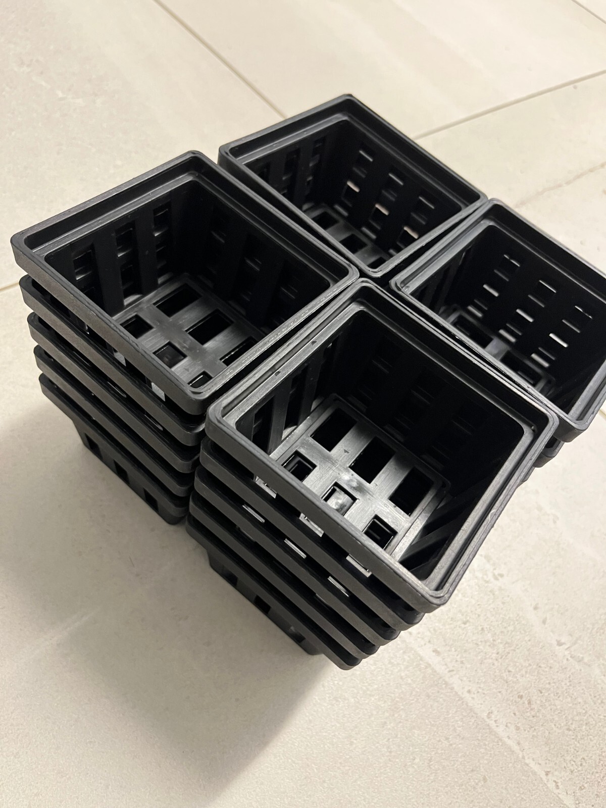 Plastic Orchid Square Pots Vanda Basket Black Pots for Orchids 100 X