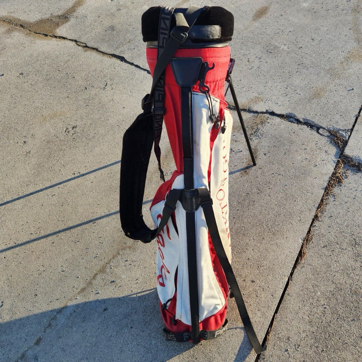 Vintage Ping Karsten FRANKTON EAGLES Golf Stand Bag 4-Way w/ Dual