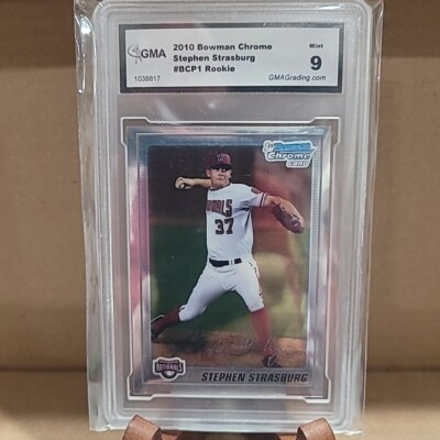 #ad 2010 Bowman Chrome Stephen Strasburg Prospects BCP 1 GMA 9 $15.00