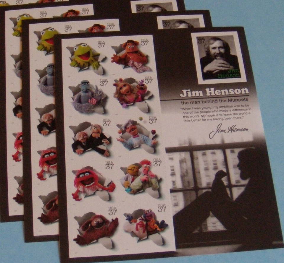 Three Panes x 11 = 33 of JIM HENSON & The Muppets 37¢ US Postage Stamps. Sc 3944 - Image 3 of 4
