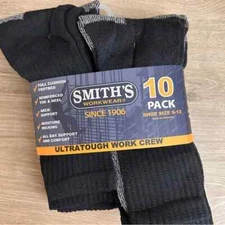 Smiths Workwear Ultratough Work Crew Sock 10pack Size 9-12 NEW with TAGS