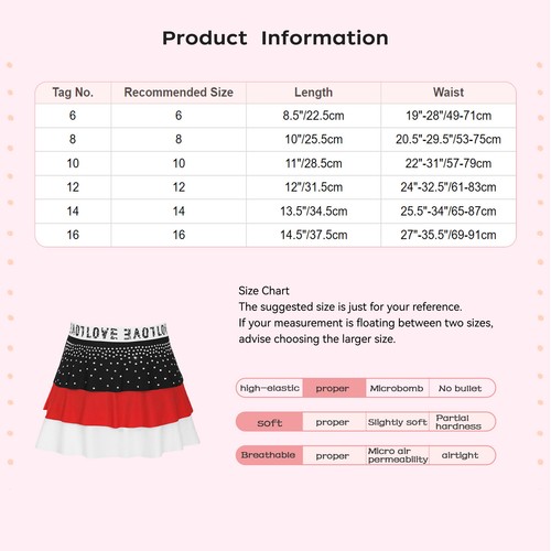 Kids Girls Dress Ruffled Skirt Tiered Dancewear Cheerleading Christmas A-Line - Picture 16 of 46