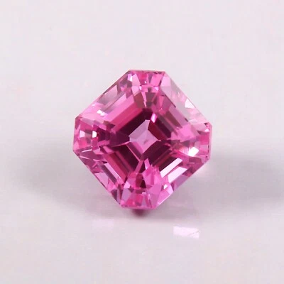 AAA 6.40 CT Natürlich Makellos Ceylon Rosa Saphir Asscher Schnitt Lose Edelstein - Bild 1 von 4