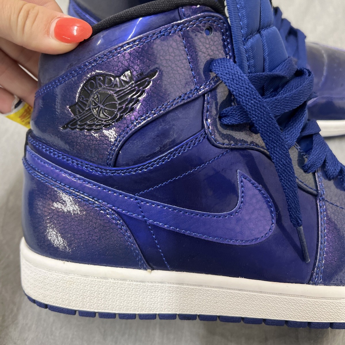 Nike Air Jordan 1 Retro High Deep Royal Patent Leather Shoes 