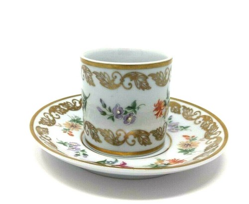 6 Stck. PM Martinroda Demitasse Tasse & Untertassen - Gold & handbemalte Blumen - Bild 3 von 10