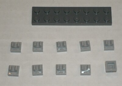 LEGO NEW 1x1 Light Bluish Grey Tile Clip (Raised ''C'') (10x) 6071229 Brick 15712