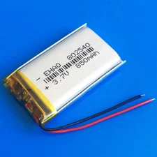 850mAh 3.7V Li po Rechargeable Battery for MP4 MP5 Speaker GPS Recorder 802540