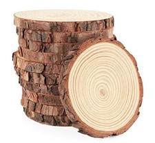 Wood Slices for Crafts 3.5''-4'' Unfinished Wood Crafts 16Pcs Natural Wood Ro...