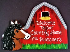 Personalize HORSE BARN Welcome To Our Country Home SIGN Name WALL Farm PLAQUE