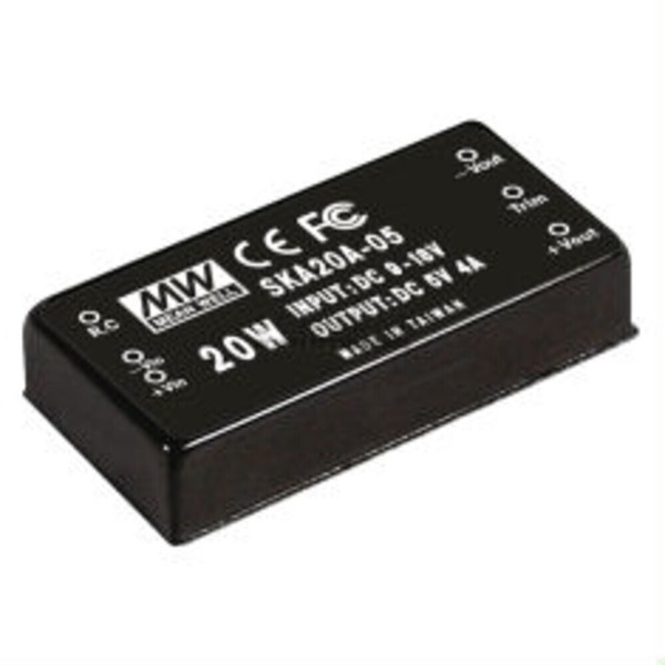 Meanwell SKA20C-12, Dc Dc-Wandler, 36-75V:+12V 1666Ma 19,2W-image