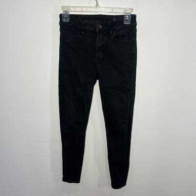 American Eagle Outfitters Women s  black denim jeggings Pants size 2  EUC