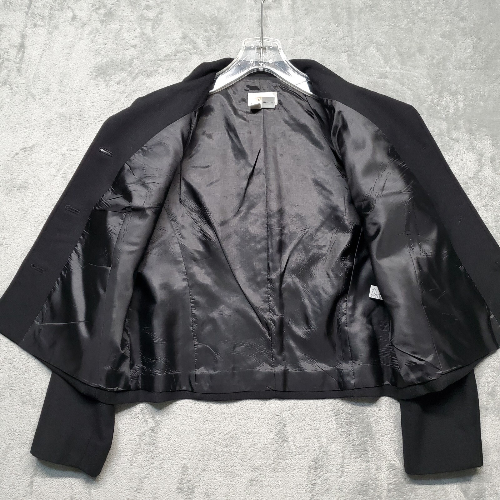 Talbots Blazer Womens 8 Black Solid Pockets 100% … - image 9