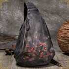 Women GENUINE LEATHER Handmade Floral Crossbody Chest Fashionable Retro Backpack