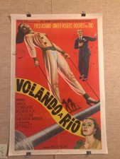 FLYING DOWN TO RIO linen backed Argentinean movie poster 1940s Fred Astaire