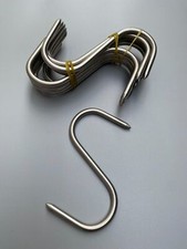 SET 10 x 4 in Solid Stainless Steel Meat S-Hooks Butchers Hunters Sausage Making
