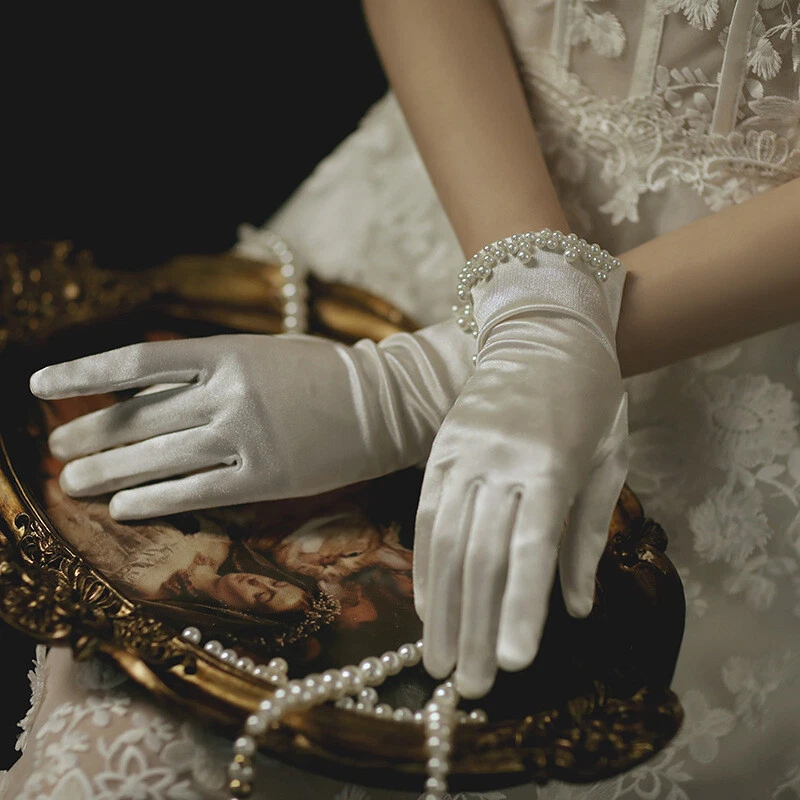 Silver 2024 wedding gloves