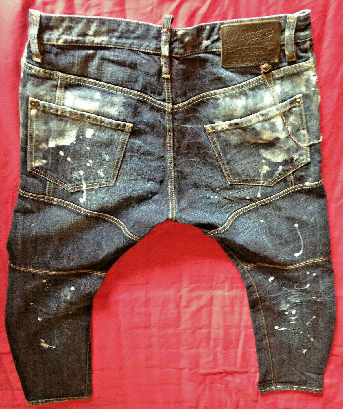 RRP €700 Authentic DSQUARED painted biker jeans S71LA0418 Tag.48 image 4