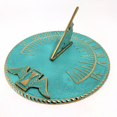 #ad #ad Renovators Supply 10quot; Turquoise Brass Sundial Outdoor Garden Yard Decor New $64.99