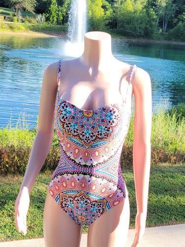 KENNETH COLE REACTION SZ M 1-PIECE SWIMSUIT - Picture 2 of 12