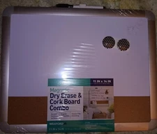 WEXFORD Magnetic Dry Erase & Cork Board Combo 11 x 14 in. w/ Marker & Magnets