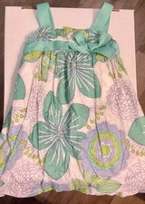 Vintage Old Navy Dress 2t Spring Floral Bow Ribbon Edge Lightweight Cotton