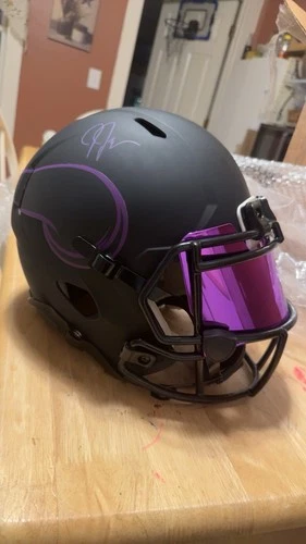 Justin Jefferson F/S Signed Minnesota Vikings Helmet, Purple Visor Included