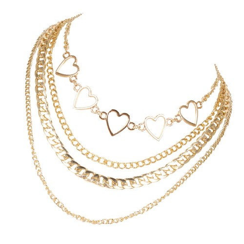 Chaîne arrière multicouche avec pendentif en perles | Chic&Shines