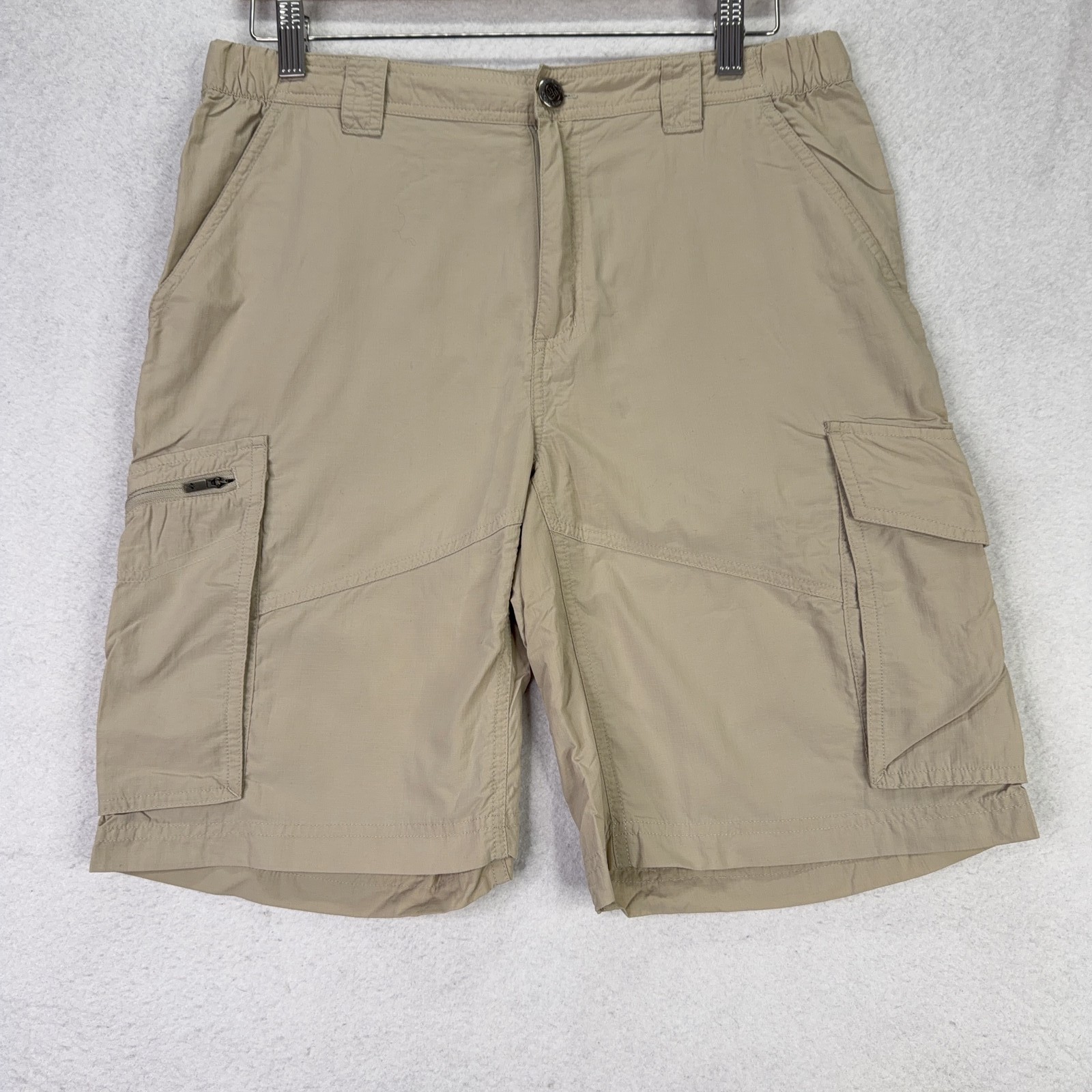 Columbia Men's 32 Kestrel Trail Cargo Shorts Tan Brown Hiking Outdoor Nylon Gorp