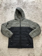 Columbia Omni-Heat Jacket Youth Large Green Black Hooded Insulated Puffer Coat