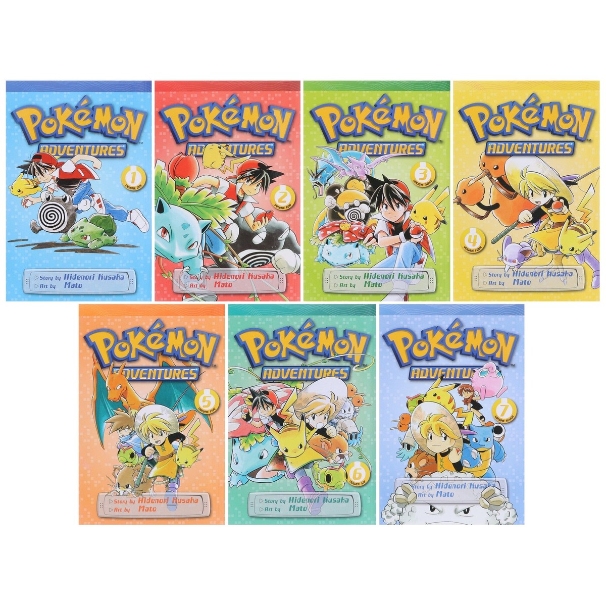 Pokemon Adventures Vol. 1-7 by Hidenori Kusaka - Manga - Ages 9-12