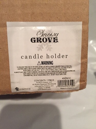 Snowy Grove Candle Holder By Enesco 4049614 New Open Box - Picture 9 of 10