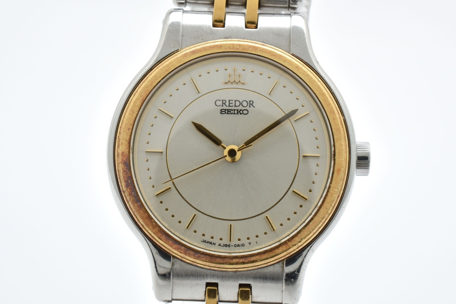 Rare Vintage SEIKO CREDOR 4J85-0A10 Gold 18kt Bezel Qz Ladies Watch [Exc5] JAPAN image 6