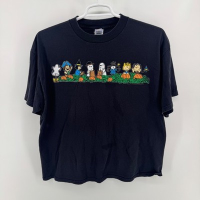 Vintage Peanuts Halloween Snoopy Gang T-Shirt Black XL Delta Pro Weight XL