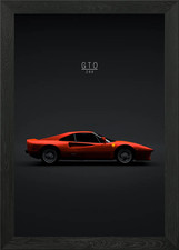 Ferrari 288 GTO 1984 Red Framed Wall Art Poster Canvas Print Picture