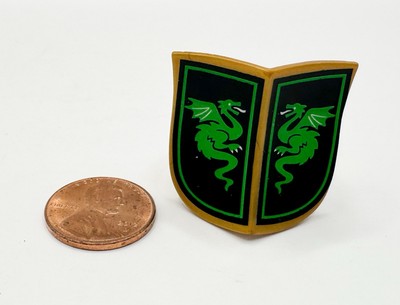 Playmobil Gold Shield, Double Concave Curve, Green Dragons 4586 5828