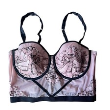 Auden Pink Lace Longline Bralette Corset Style Bra Top Women's Medium
