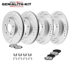 Front & Rear Drilled Brake Rotors + Pads for 2020 - 2022 Hyundai Venue Kia Soul