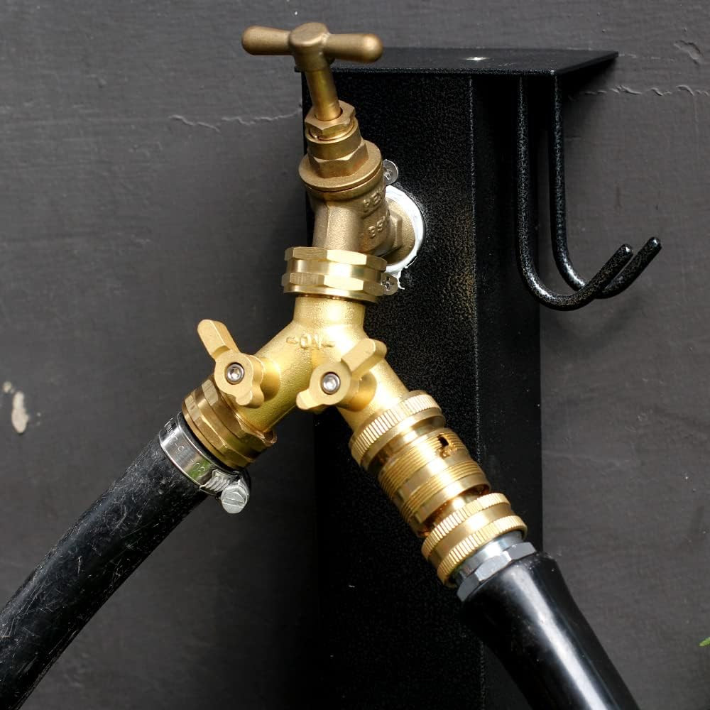 Garden Hose Splitter,2 Way Connector Heavy Duty Brass, Garden Faucet,Splitter...