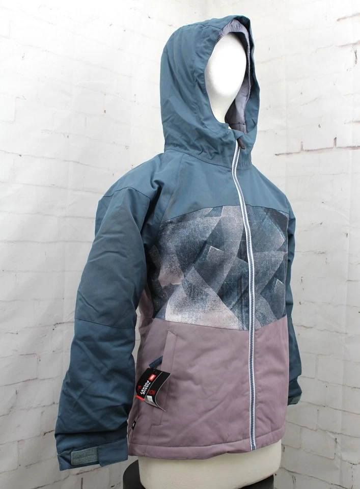 686 Athena Insulated Snow Jacket Girls/Youth Medium Orion Blue Colorblock New - Image 2 of 4
