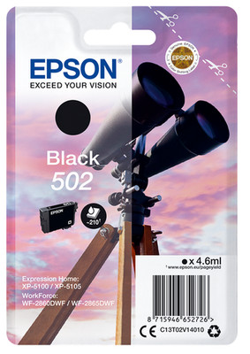 Orig. EPSON 502 Schwarz ca. 210 S. C13T02V14010 Druckerpatronen Tintenpatronen