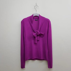 Marella EMME Ribbon Tie Knit Top, M Size, Italy Style, Pink & Fuchsia