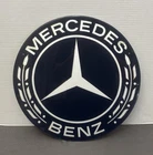 Vintage Mercedes Benz Glass Dealership Sign 16” Diameter